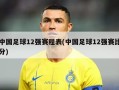 中国足球12强赛程表(中国足球12强赛比分)