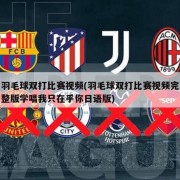羽毛球双打比赛视频(羽毛球双打比赛视频完整版学唱我只在乎你日语版)