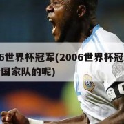 2006世界杯冠军(2006世界杯冠军是哪个国家队的呢)