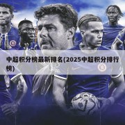 中超积分榜最新排名(2025中超积分排行榜)
