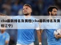 cba最新排名及赛程(cba最新排名及赛程辽宁)