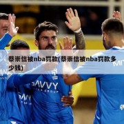 蔡崇信被nba罚款(蔡崇信被nba罚款多少钱)