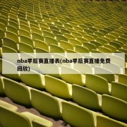 nba季后赛直播表(nba季后赛直播免费回放)