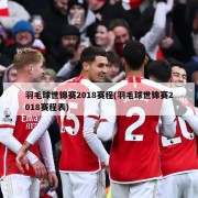 羽毛球世锦赛2018赛程(羽毛球世锦赛2018赛程表)