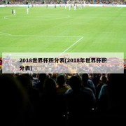 2018世界杯积分表(2018年世界杯积分表)