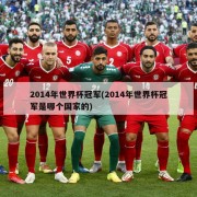 2014年世界杯冠军(2014年世界杯冠军是哪个国家的)