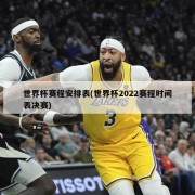 世界杯赛程安排表(世界杯2022赛程时间表决赛)