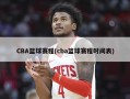 CBA篮球赛程(cba篮球赛程时间表)