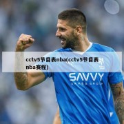 cctv5节目表nba(cctv5节目表nba赛程)
