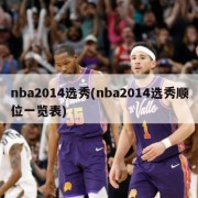 nba2014选秀(nba2014选秀顺位一览表)
