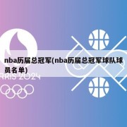 nba历届总冠军(nba历届总冠军球队球员名单)