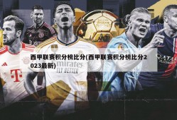 西甲联赛积分榜比分(西甲联赛积分榜比分2023最新)
